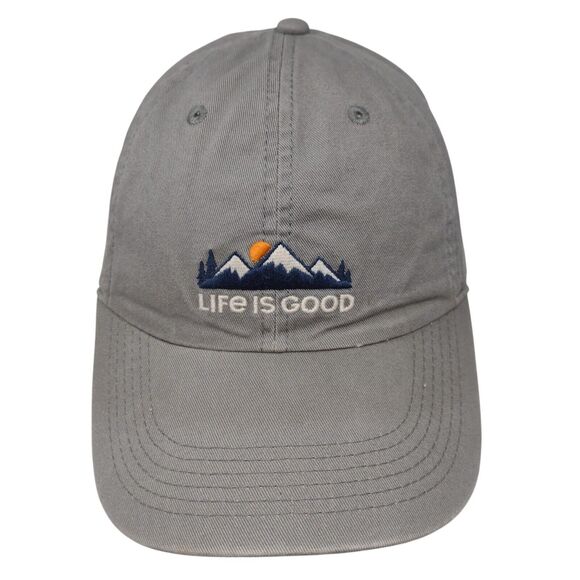 Life Is Good Mountains Chill Slideback Hat Gray OSFA Solid Embroidered - Picture 1 of 8